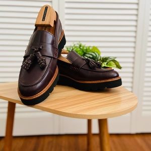 Coach Burgundy Platform Loafers